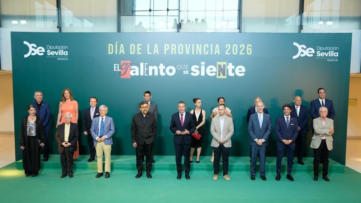Los galardonados en el Día de la Provincia de Sevilla 2026.