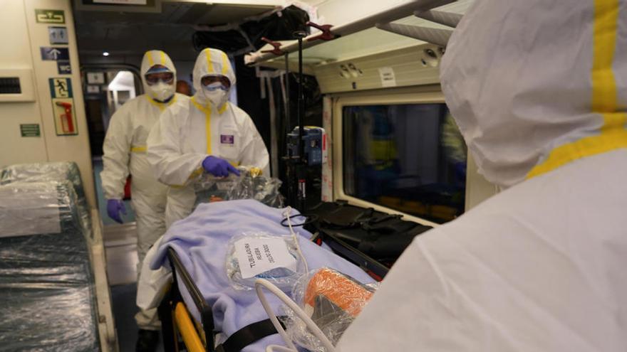 El interior de uno de los trenes medicalizados.