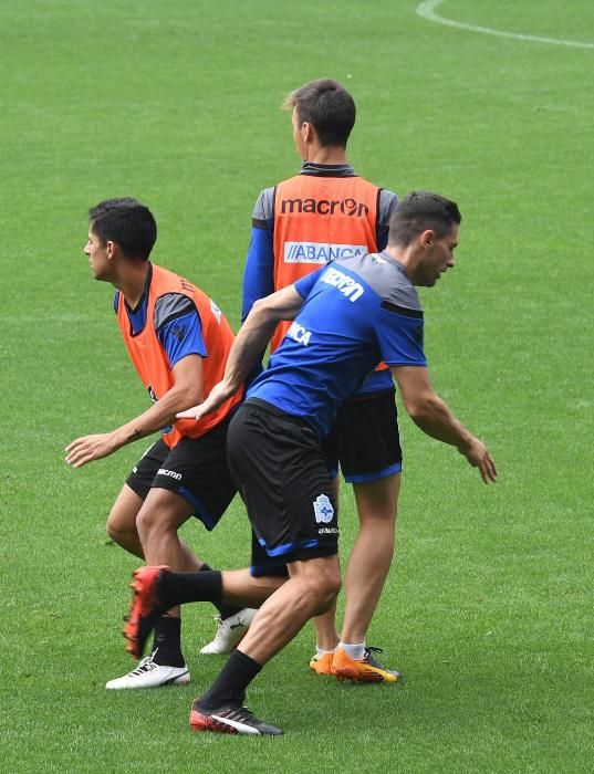 Sesión en Riazor para el duelo con el Levante