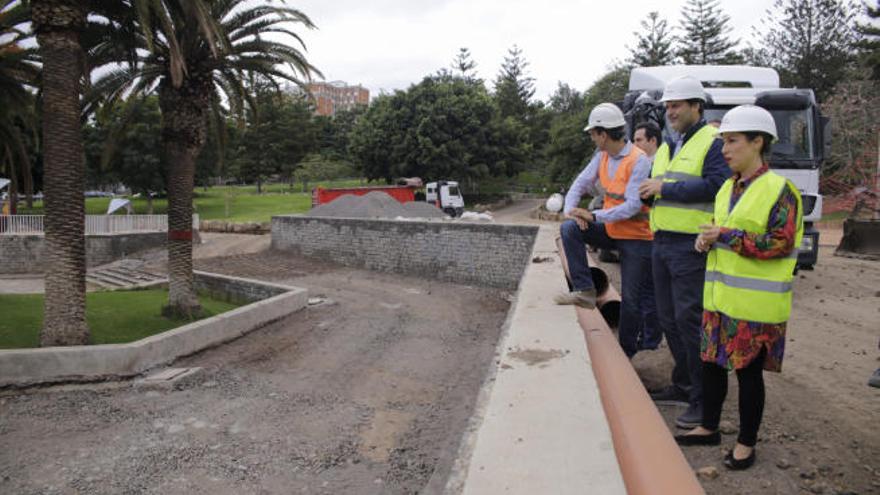 Detalle de las obras que se ejecutan en el parque La Granja.