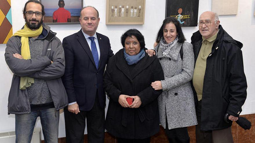 Manuel Barón, en la inauguración de la muestra.