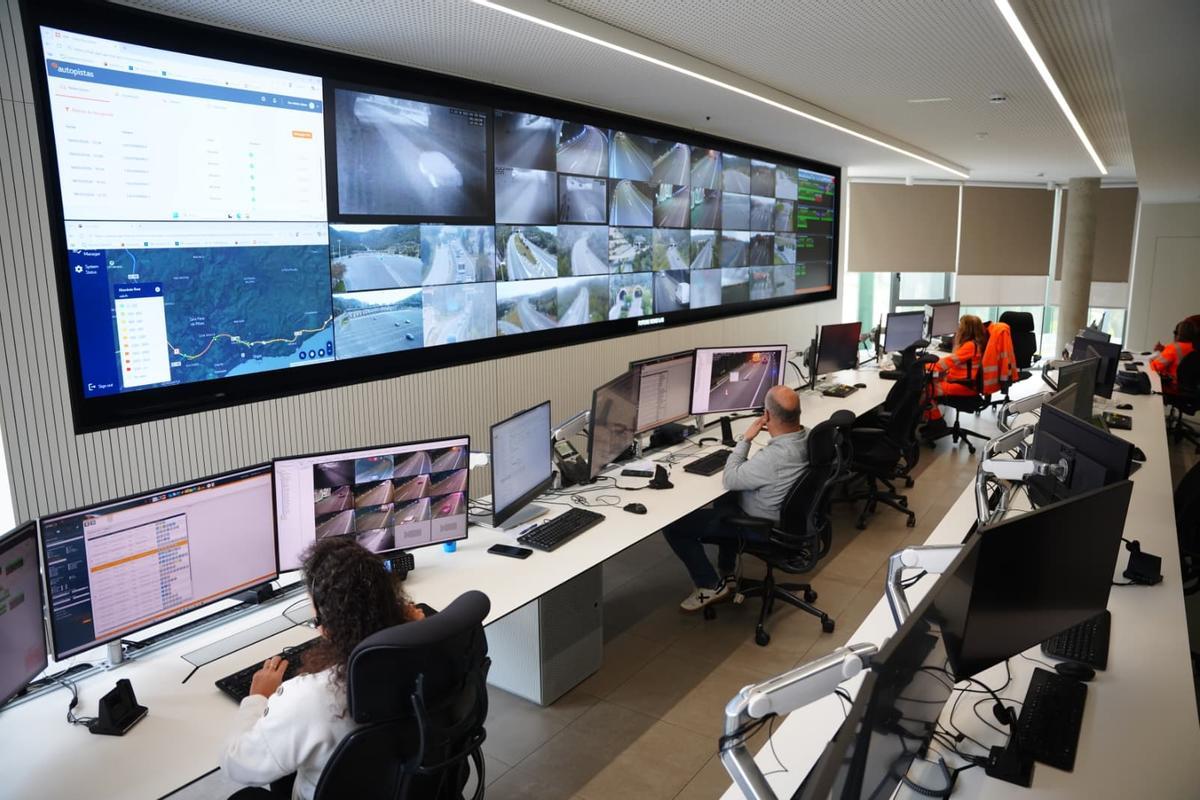 Imagen del panel de operaciones de la C32 en la que se monotoriza la vía