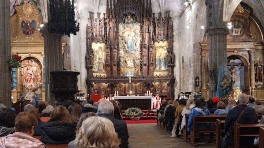 Misa que ofició ayer el obispo de Getafe en la basílica. | FdV