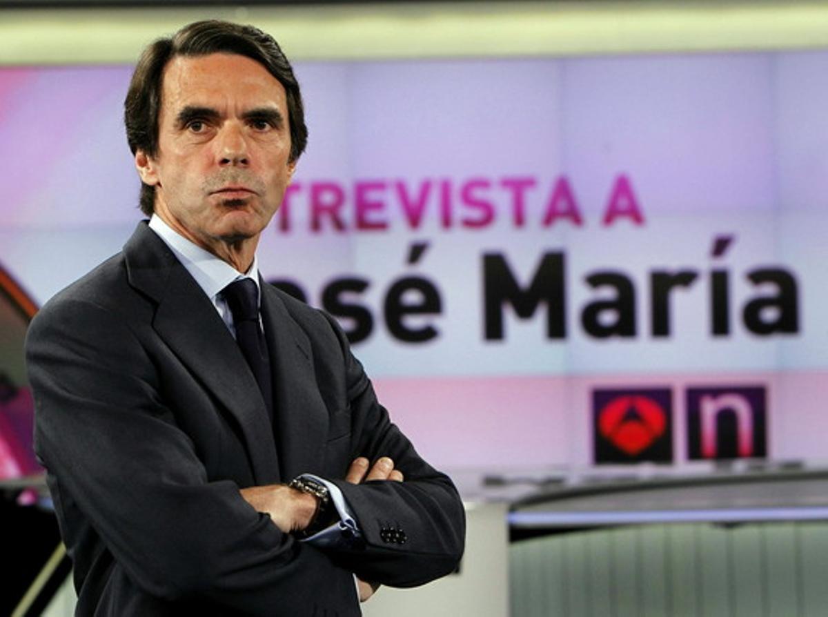 José María Aznar, moments abans de l’entrevista a Antena 3 del 21 de maig.