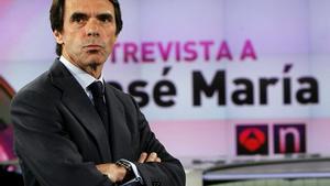 José María Aznar, momentos antes de la entrevista en Antena 3 del pasado 21 de mayo.