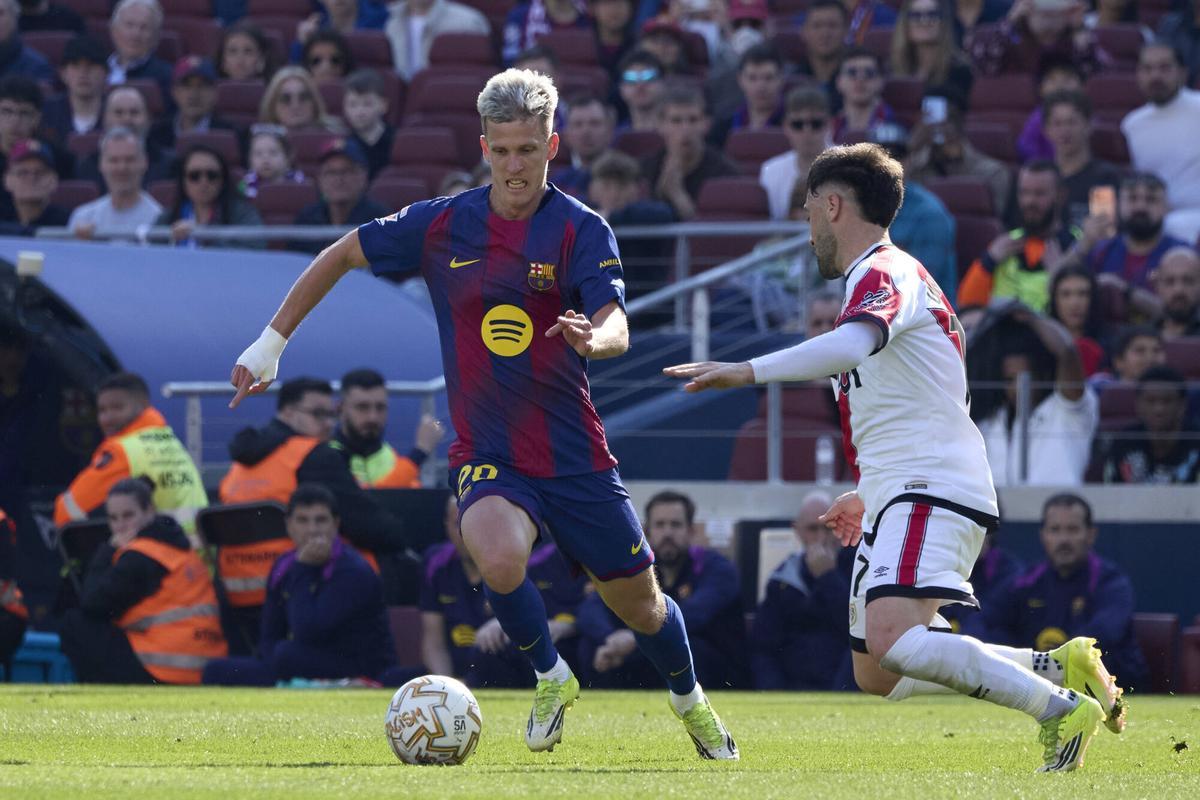Dani Olmo, en el partido frente al Rayo Vallecano.