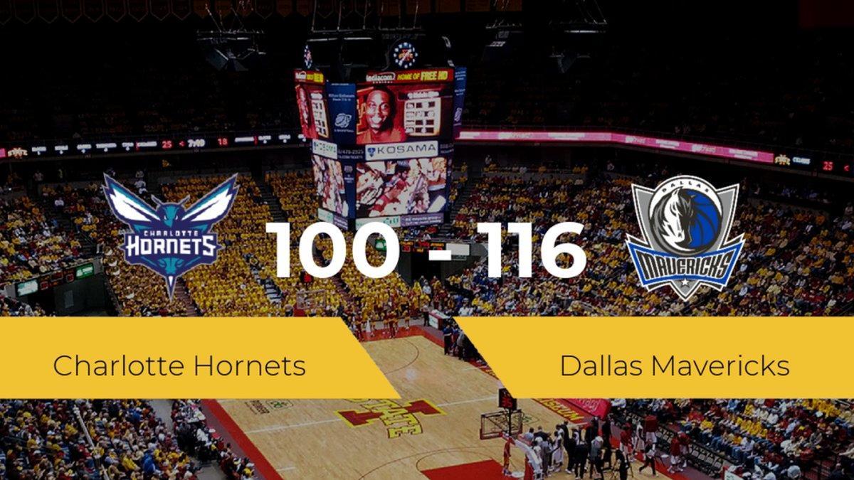 Dallas Mavericks gana a Charlotte Hornets (100-116)
