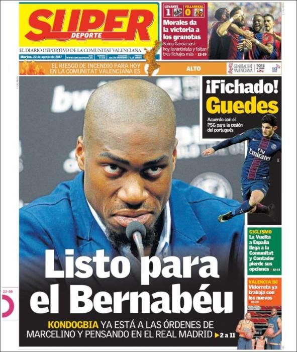 Portadas deportivas del martes 22 de agosto