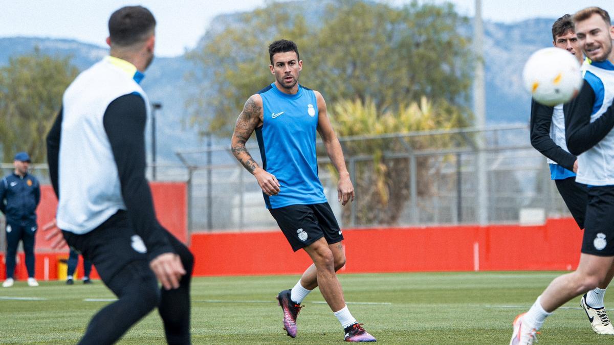 Dani Rodríguez, durante el entrenamiento del martes en Son Bibiloni.