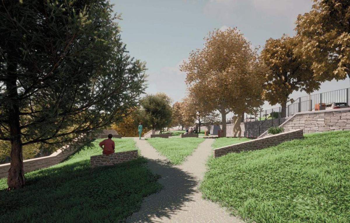 Infografía del proyecto del área recreativa de Almofrei.