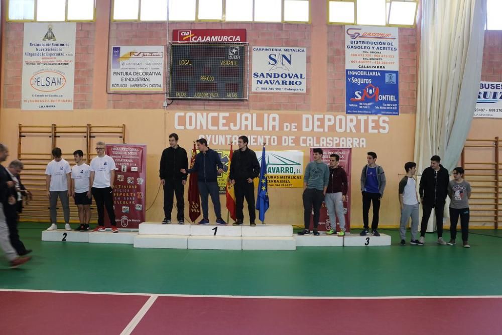 Final regional de tenis de mesa en Calasparra