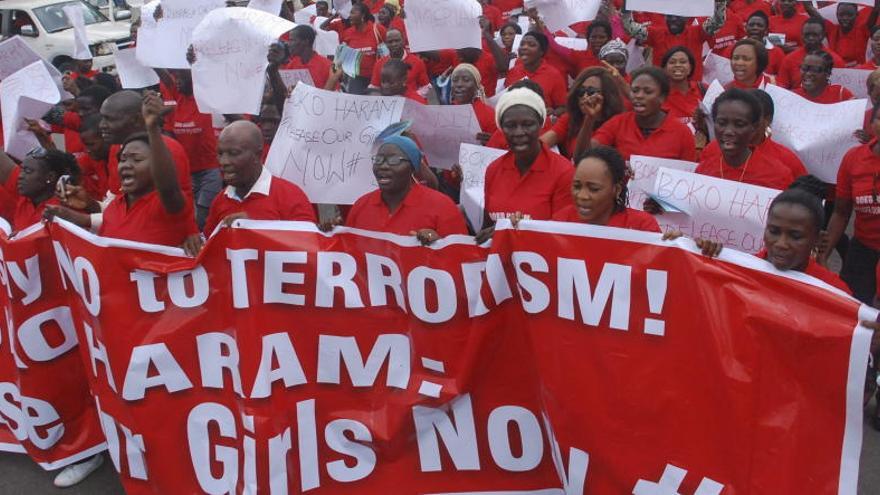 Manifestación en contra de Boko Haram.