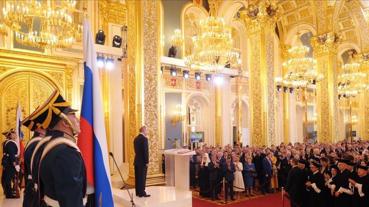 Acto oficial en uno de los salones del palacio del Kremlin, en Moscú.