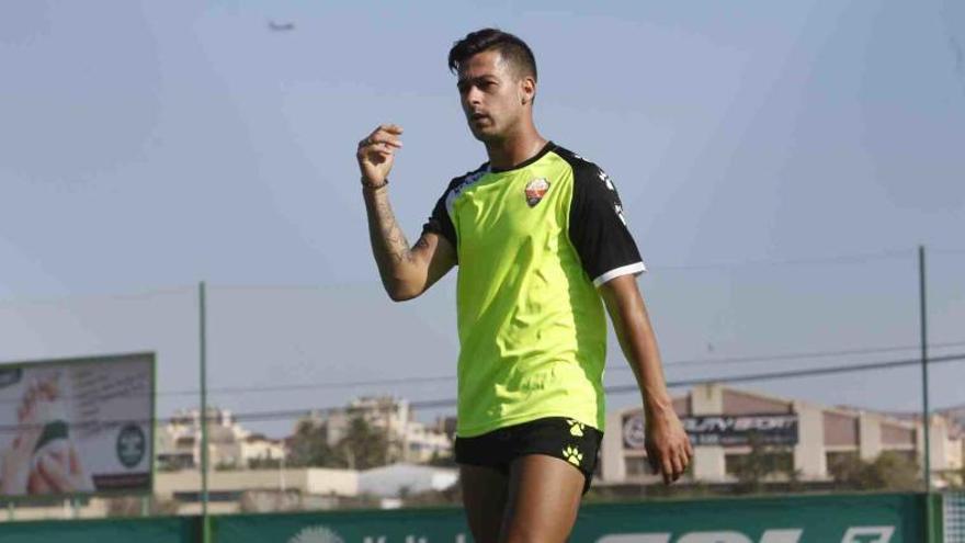 Sergio León, esta mañana, en el entrenamiento