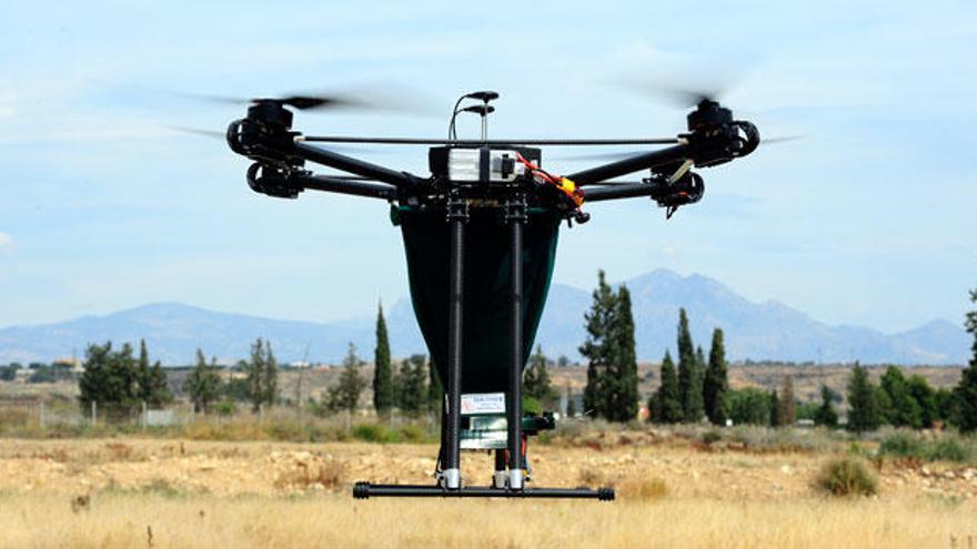 Uno de los drones que Lokímica S.A. emplea en la extinción de plagas.