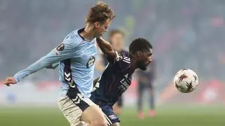Resumen, goles y highlights del Celta de Vigo 1 - 1 Lyon de la ida de octavos de final de Europa League