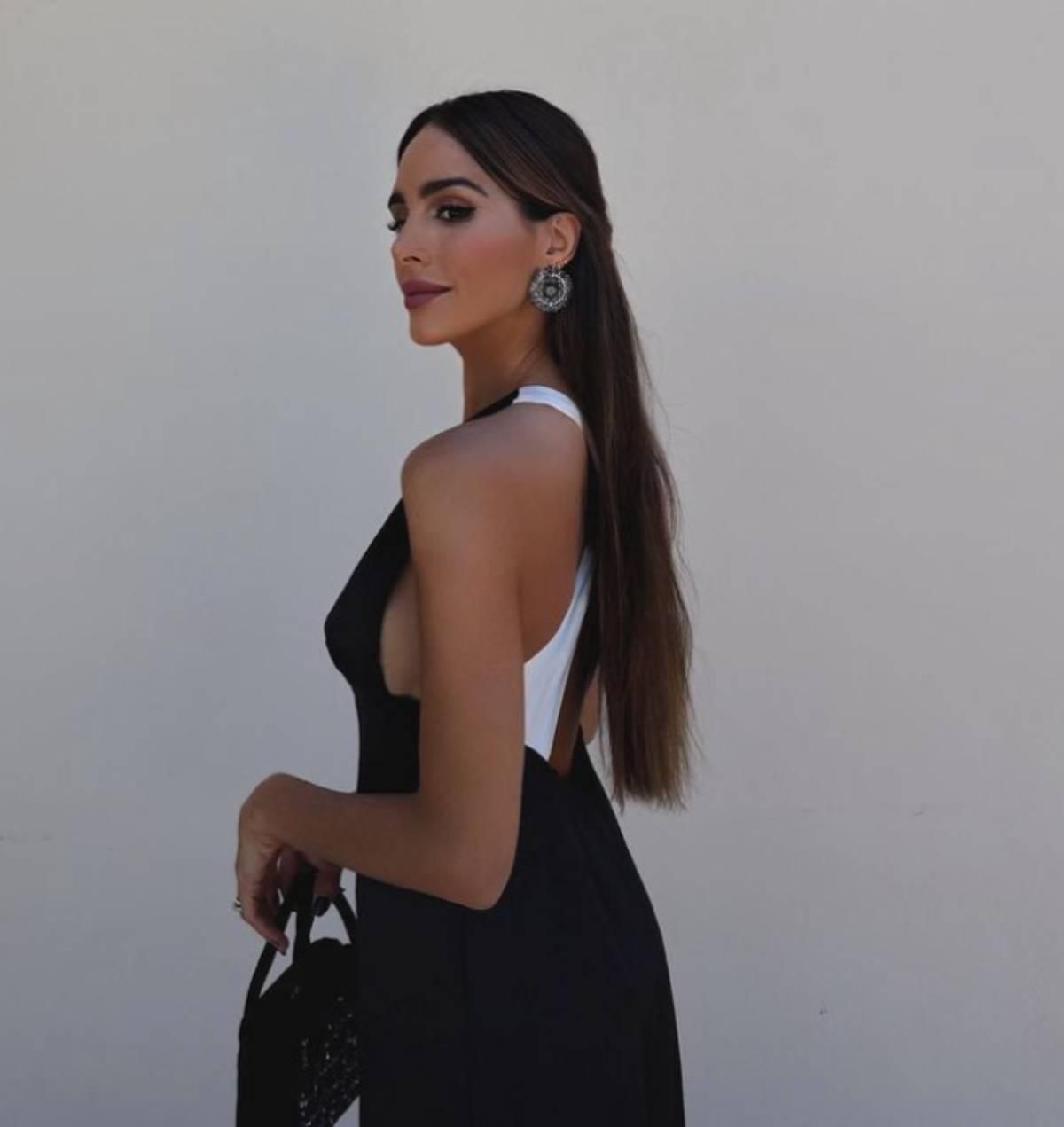 Rocío Osorno con vestido negro con espalda blanca de Zara