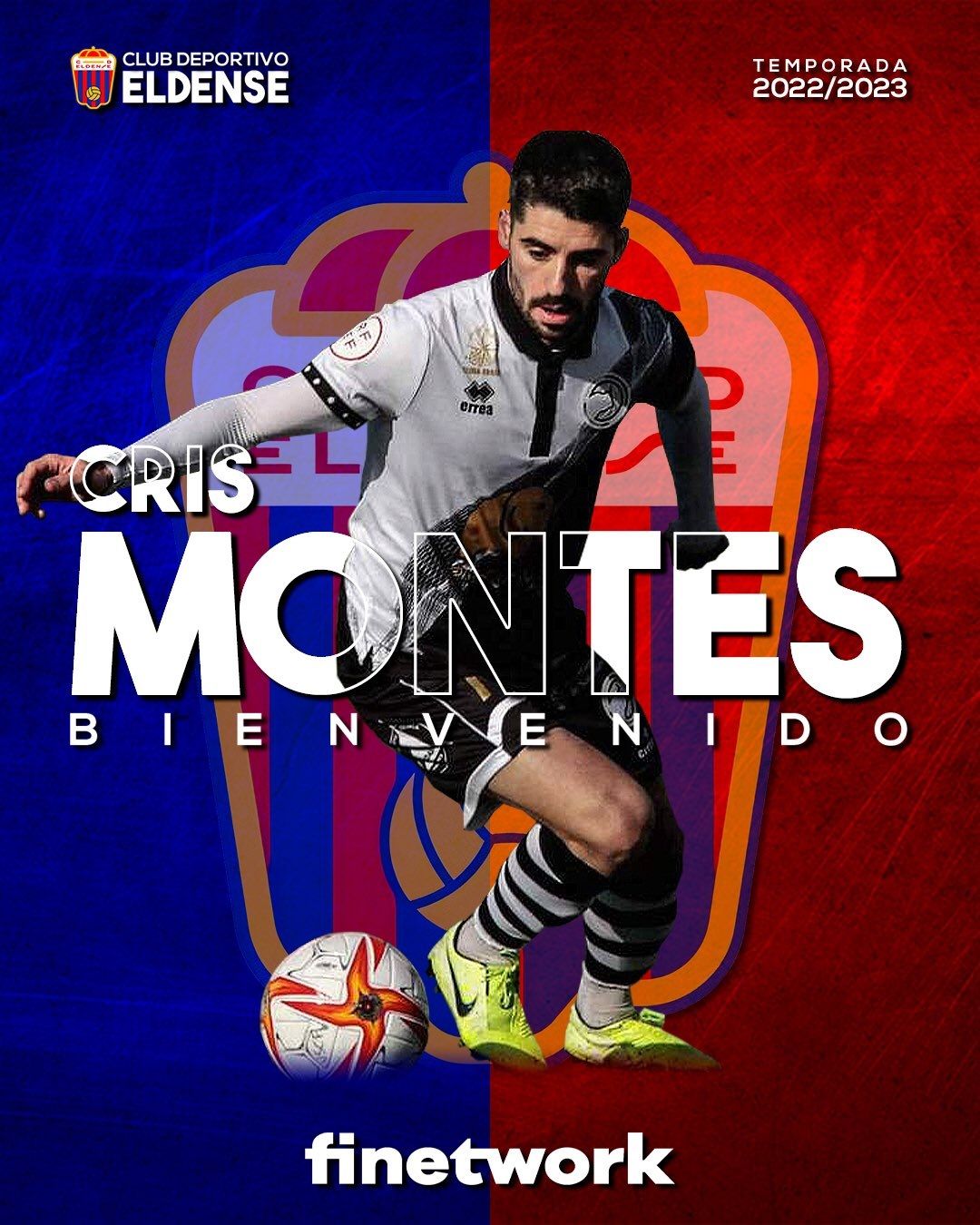 Cartela con el anuncio oficial del fichaje de Cris Montes por el Eldense.