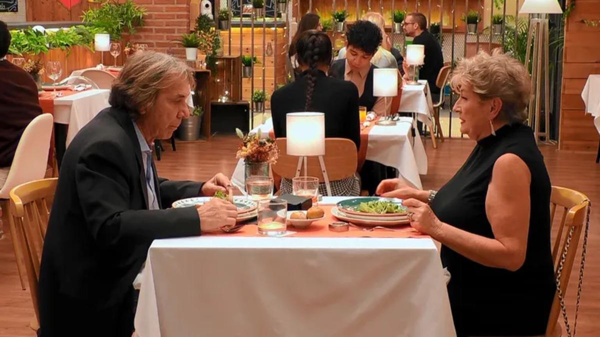 Marga y Pedro durante su cena en First Dates