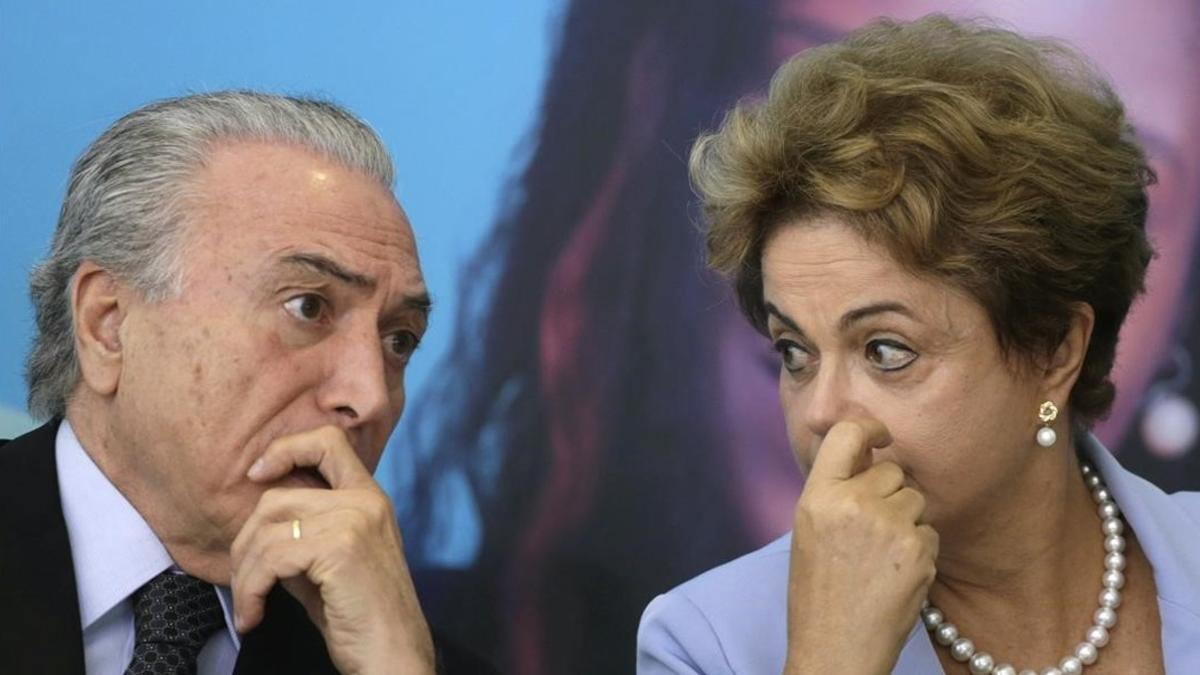 Dilma Rousseff  y Michel Temer en el 2015.