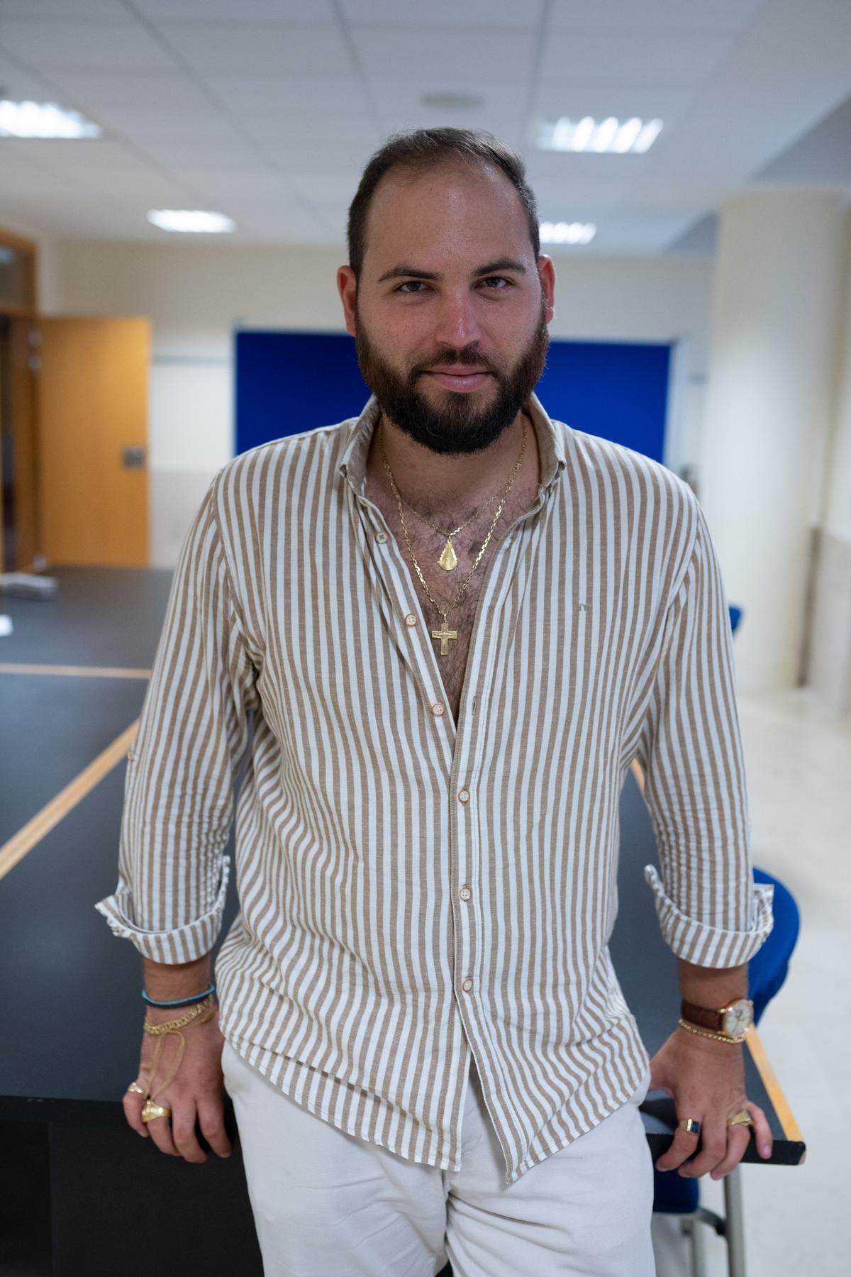 Cristo José de León, en un aula de Magisterio.