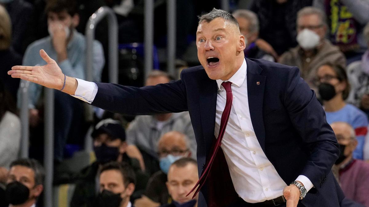 Sarunas Jasikevicius, durante un partido del FC Barcelona de la temporada 2021-2022