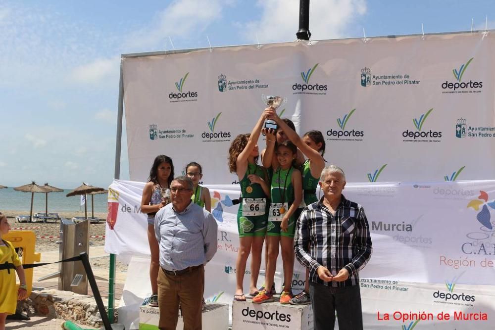 Final de triatlón de deporte escolar