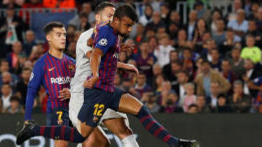 Rafinha, compitiendo en Champions con el Barcelona.