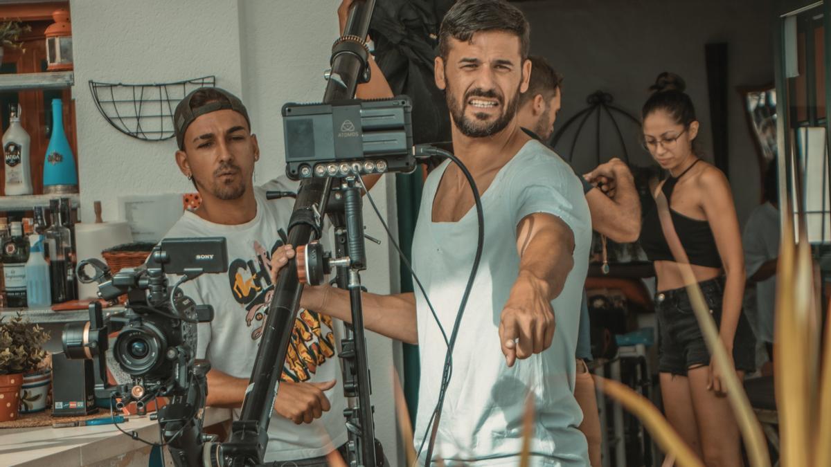 Oliver Reaza, durante el rodaje de la película en La Vila