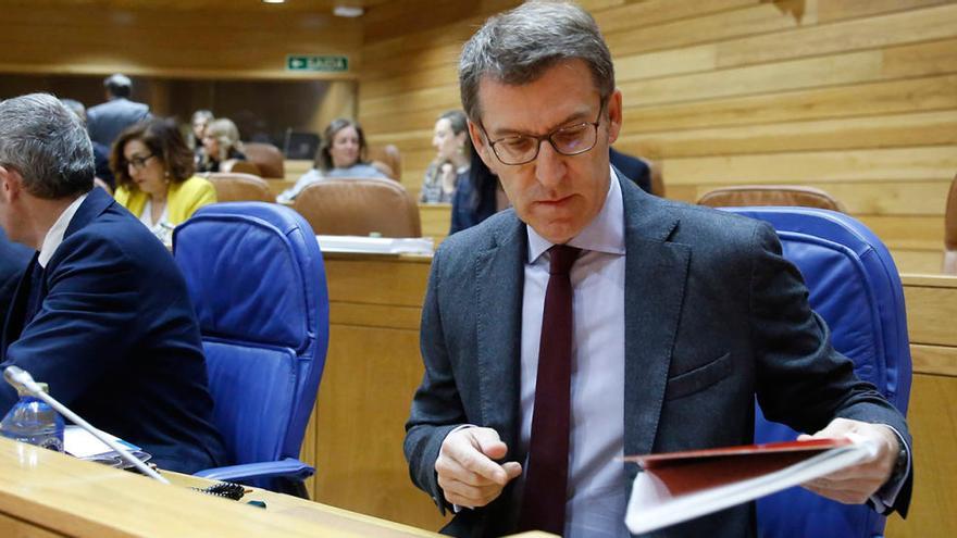 Feijóo, en el Parlamento de Galicia. // X. Álvarez