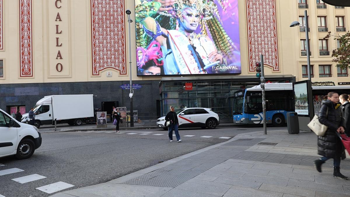 Una de las imágenes proyectadas en la plaza de Callao, en Madrid