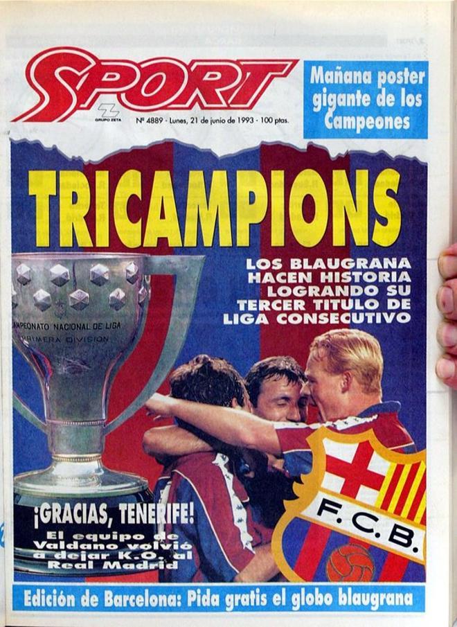 1993 - El FC Barcelona ganaba la liga por tercer temporada consecutiva
