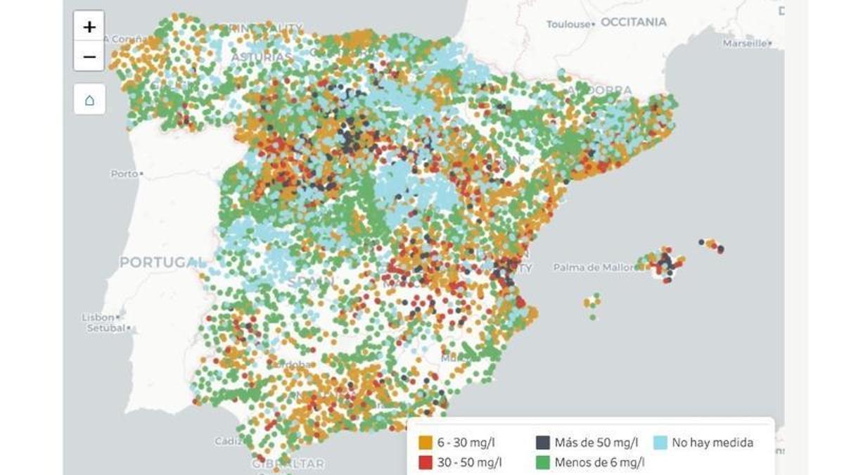 CONTAMINACIÓN NITRATOS | Este es el mapa interactivo donde puedes ver si el agua que bebes está contaminada por nitratos CONTAMINACIÓN NITRATOS | Este es el mapa interactivo donde puedes ver si el agua que bebes está contaminada por nitratos