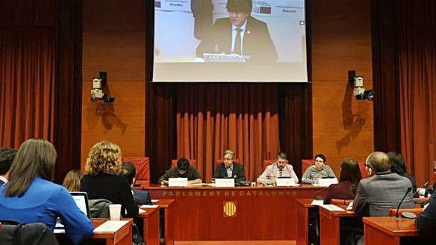 Puigdemont intervé per videoconferència al Parlament