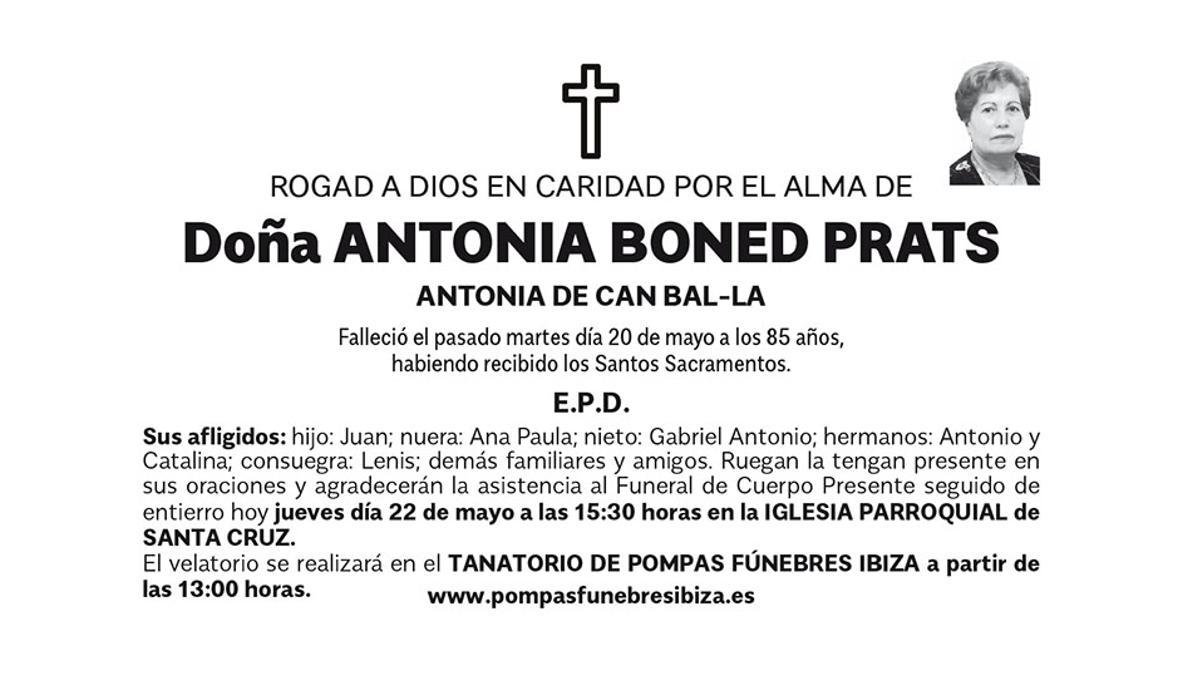 Esquela Antonia Boned Prats