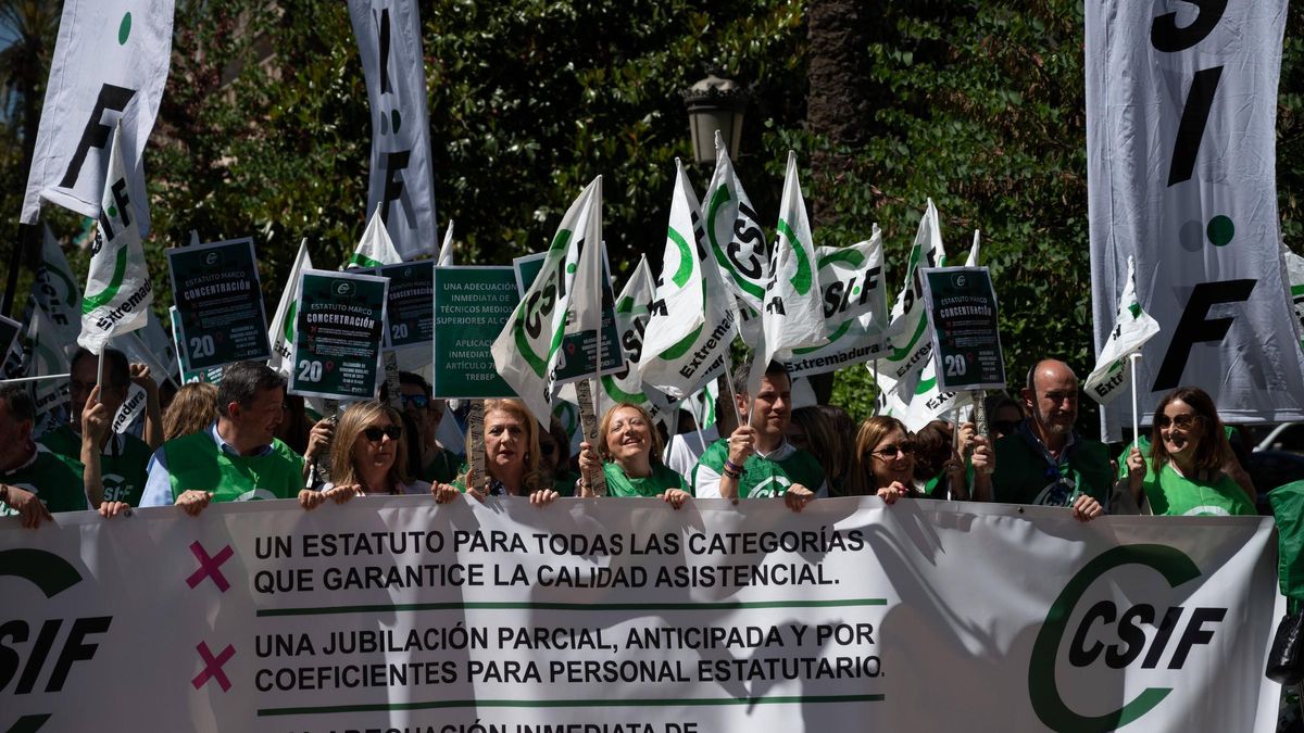 Protesta de CSIF en Badajoz.