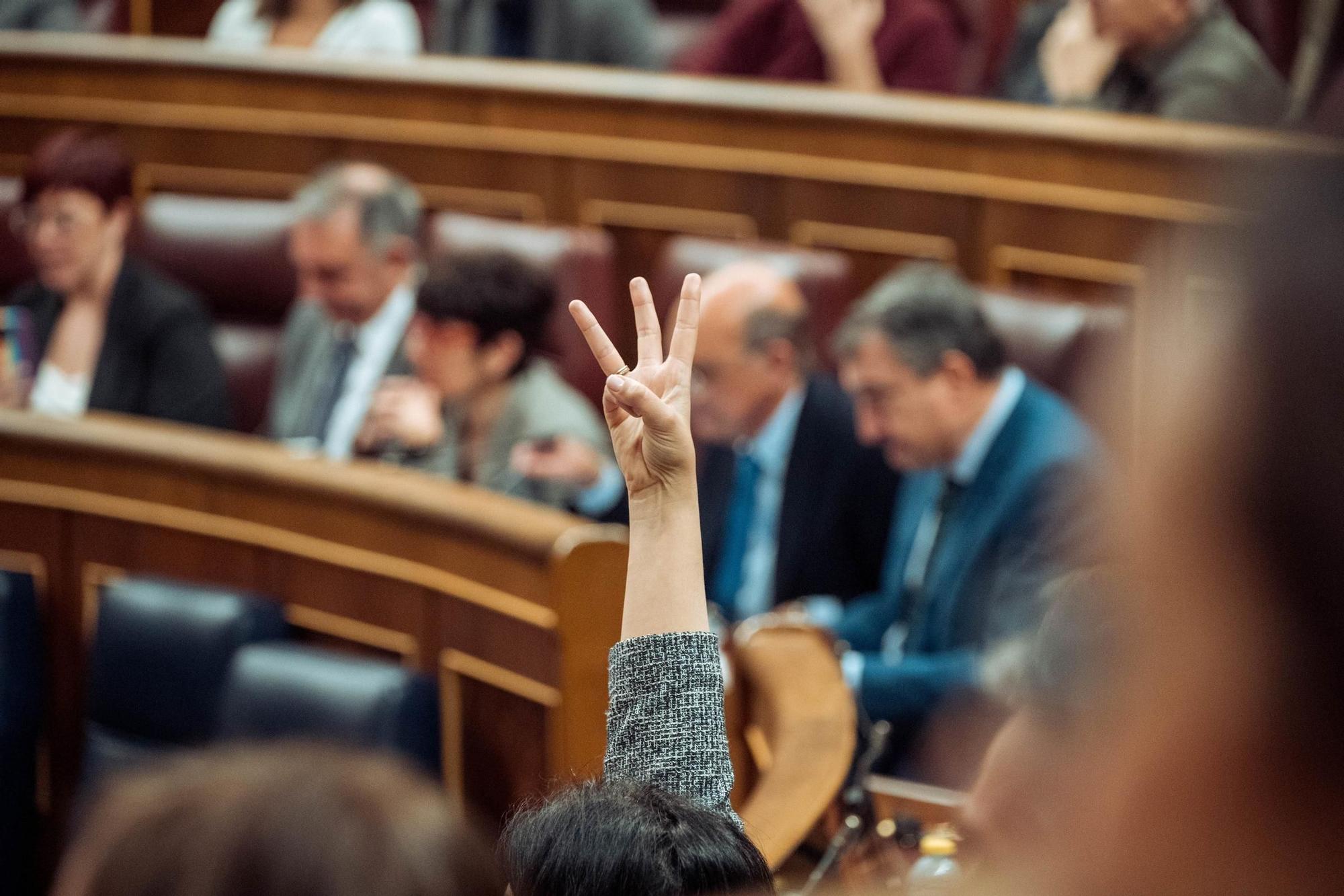 Una votación en el pleno del Congreso de los Diputados.