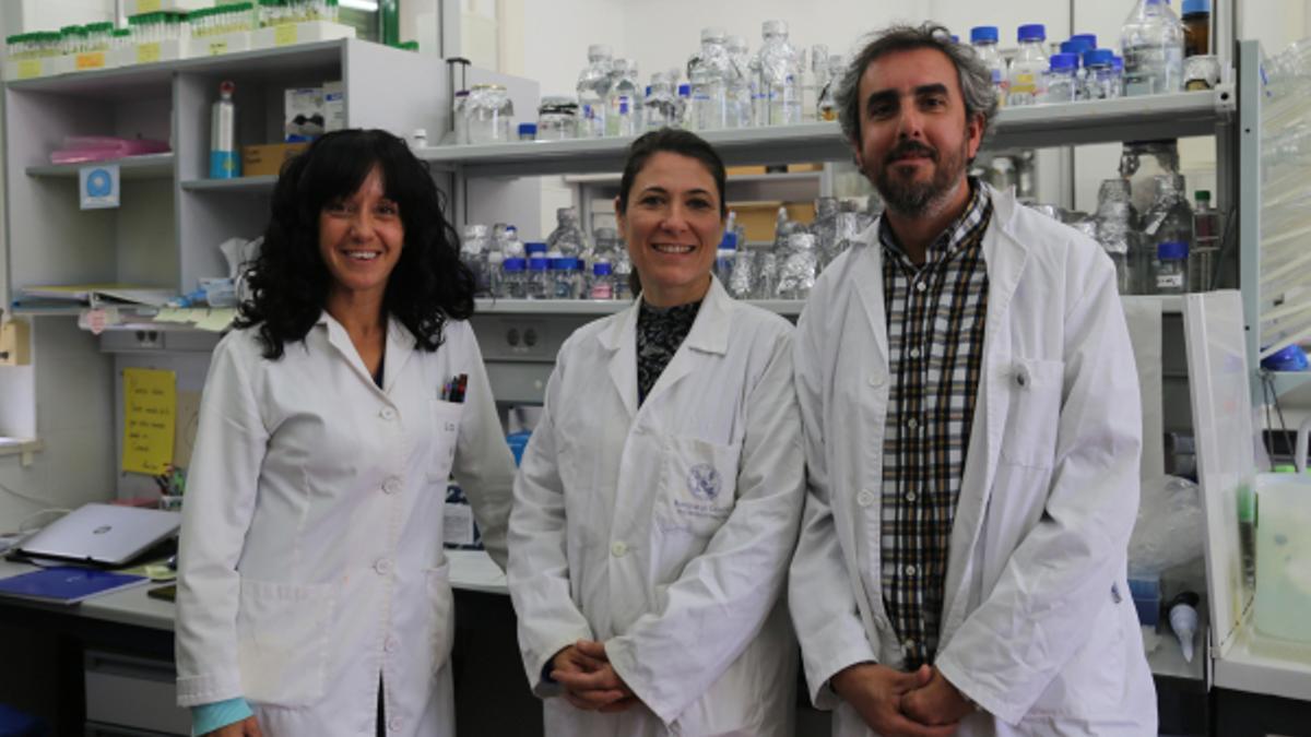 Las investigadoras María Jesús Torres, Alexandra Dubini y el investigador David González, autores del trabajo.