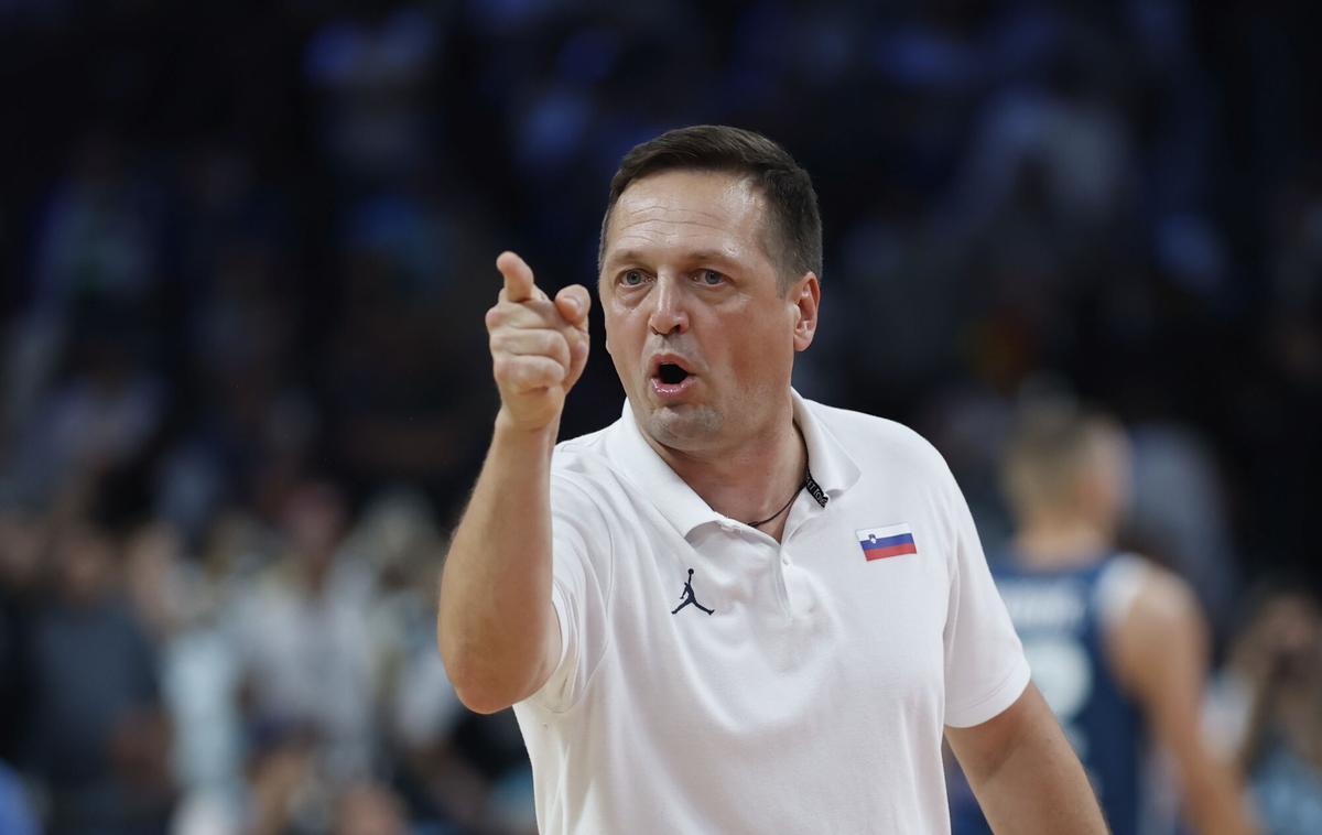 Aleksander Sekulic, durante el partido ente Eslovenia y Alemania en el EuroBasket de 2025.