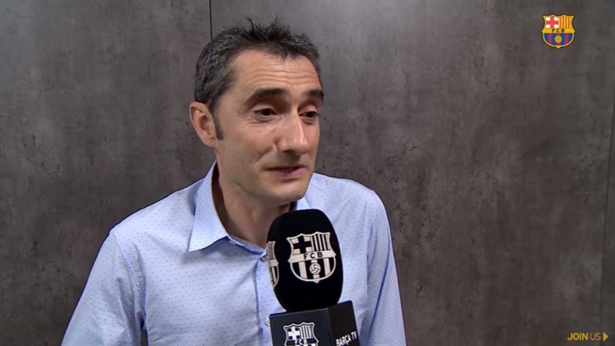 Ernesto Valverde, entrenador del FC barcelona, en la entrevista concedida a 'Barça TV'