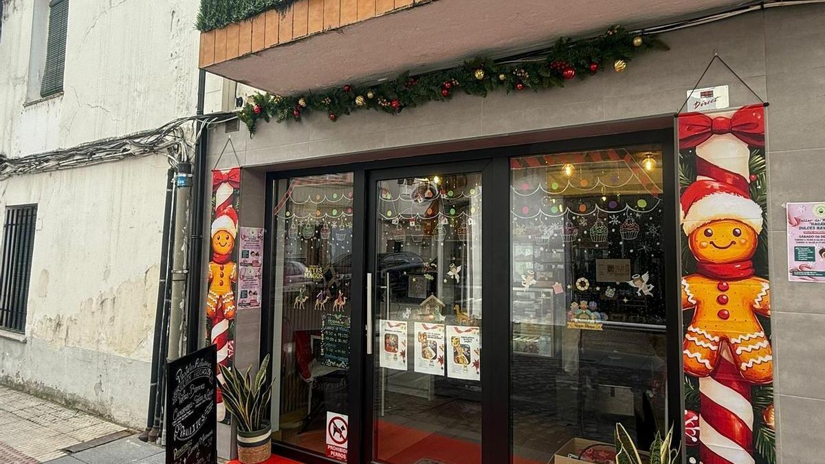 Un escaparate navideño de Moraleja.