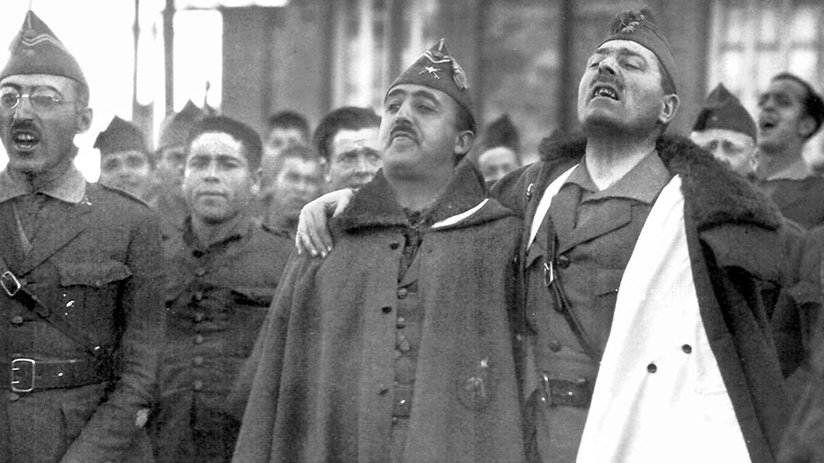 Franco junto a Millán Astray