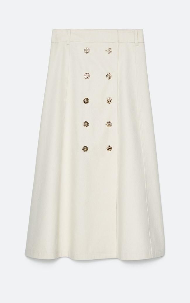 Maxifalda blanca de Uterqüe