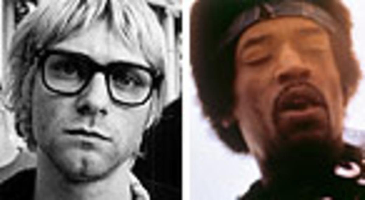 Kurt Cobain i Jimi Hendrix. Kurt Cobain i Jimi Hendrix.