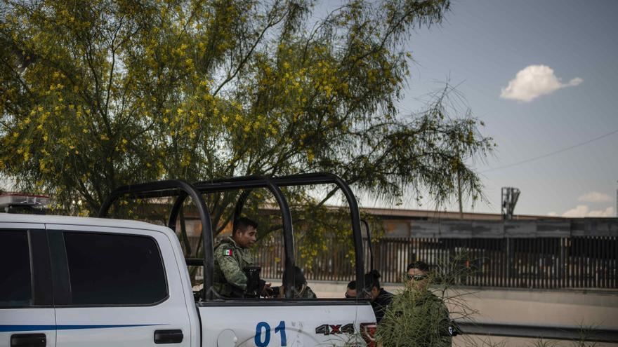 Policía mexicana en Ciudad Juárez, México.