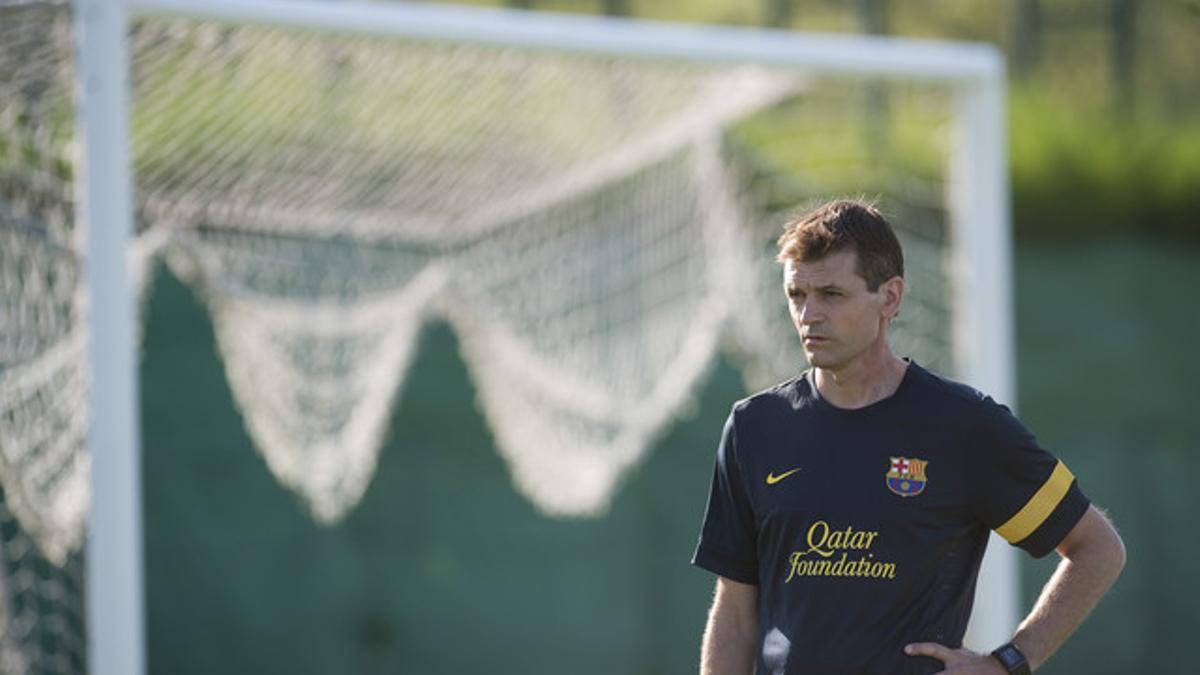 Tito Vilanova, durante un entrenamiento, el pasado julio.