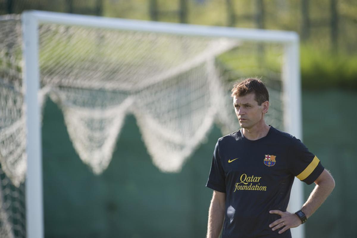 Tito Vilanova, durant un entrenament, el juliol passat. Tito Vilanova, durant un entrenament, el juliol passat.