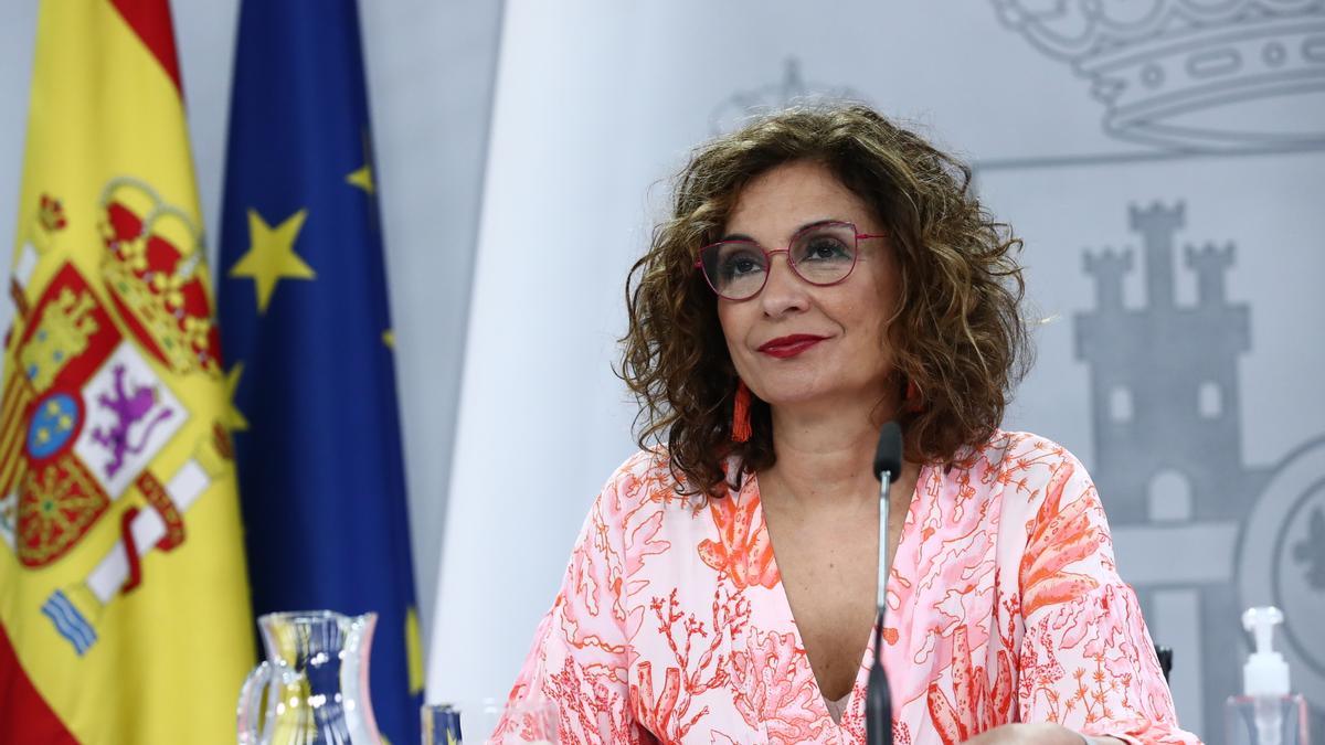 La portaveu de govern espanyol, María Jesús Montero, en roda de premsa posterior al Consell de Ministres