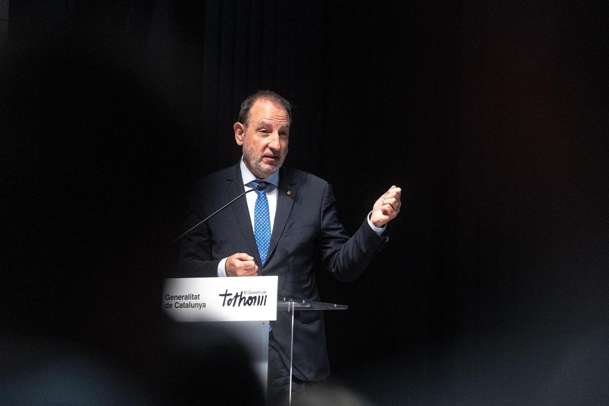 El conseller Ramon Espadaler durant l'acte de Girona.