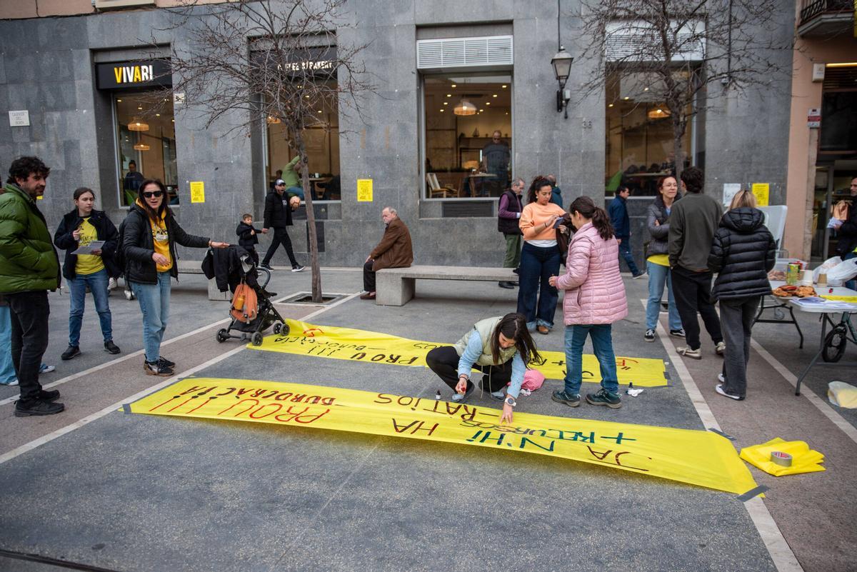 Una de les accions de protesta de l'Assemblea de Docents